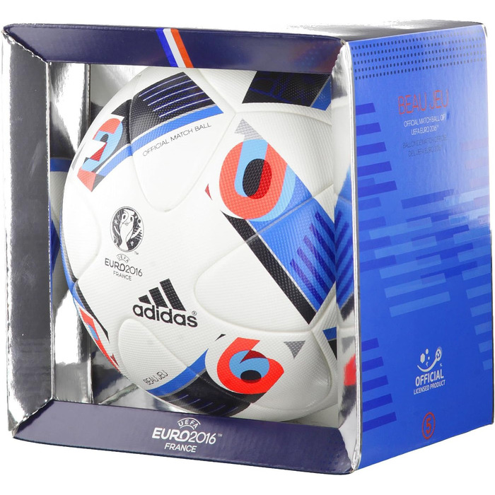 Офіційний футбольний м’яч adidas Euro 2016, розмір 5, біло-блакитний
