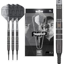 Дротики Target Darts Nathan Aspinall Echo 90% вольфраму, м'який наконечник, 18 г, професійний набір з Pixel Tip, Pro Grip та Pro Ultra No.2