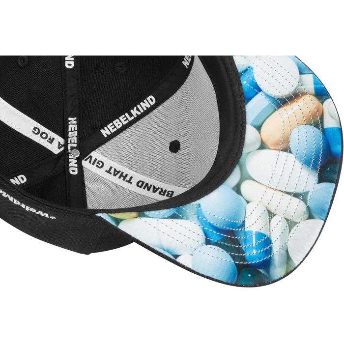 Кепка-снапбек Nebelkind унісекс з прямим козирком, регульована базакап у стилі стрітвір, ретро (Чорний з синім)
