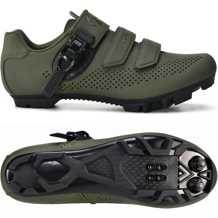 Чоловічі та жіночі велотуфлі для гірського велосипеда (MTB) з сумісними кріпленнями SPD, розмір 41 EU, зелені