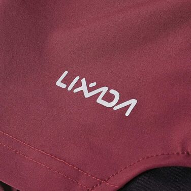 Чоловічі бігові шорти 2 в 1 Lixada: швидкосохнучі та дихаючі шорти для тренувань, бігу, марафонів та велоспорту, бордовий з чорним, розмір S