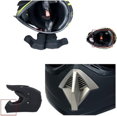 Шолом мотокросовий унісекс, повний захист обличчя, для мотогонщиків, MTB, ATV, картинг, скутер, квадроцикл, дорослий, червоний, розмір M (54~55 см)