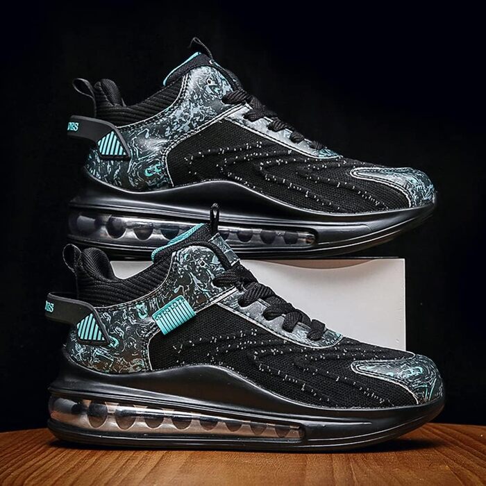 Спортивні кросівки LIN&LE для чоловіків та жінок, бігові кросівки з повітряною подушкою, повсякденні кросівки, чорний, 43 EU