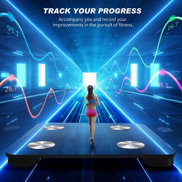 Ваги для вимірювання жиру в тілі, персональні ваги Bluetooth, цифровий переможець тесту 2025, 180 кг / 400 фунтів, вимірювання жиру, BMI, вага, 30 см * 30 см (зелений)