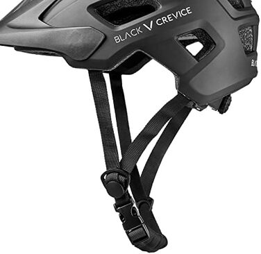Велосипедний шолом Black Crevice MTB Enduro з LED підсвіткою, розмір S/M 54-58 см, чорний