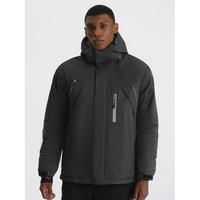 Чоловіча зимова куртка GEMYE, непромокальна, чорна (M, сірий колір 01)
