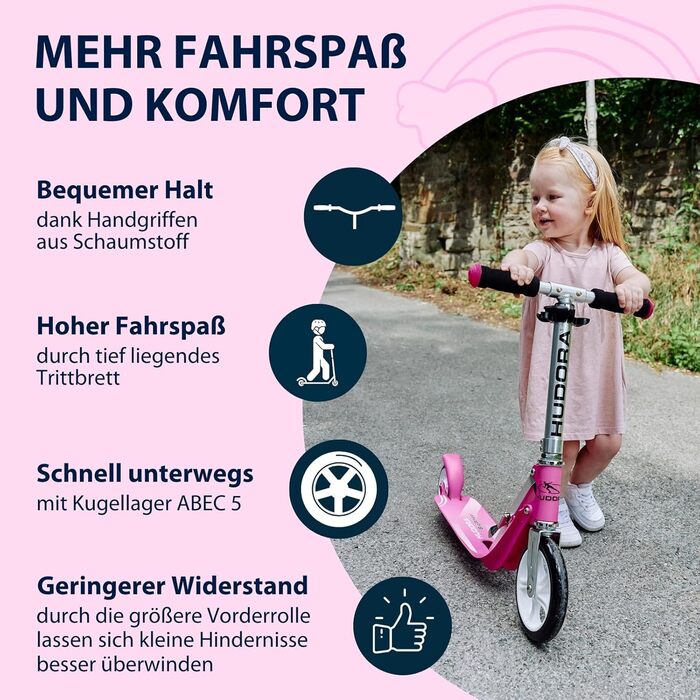 Дитячий алюмінієвий самокат HUDORA Little BigWheel, складаний, регульований, великі колеса, до 100 кг, для дітей від 3 років