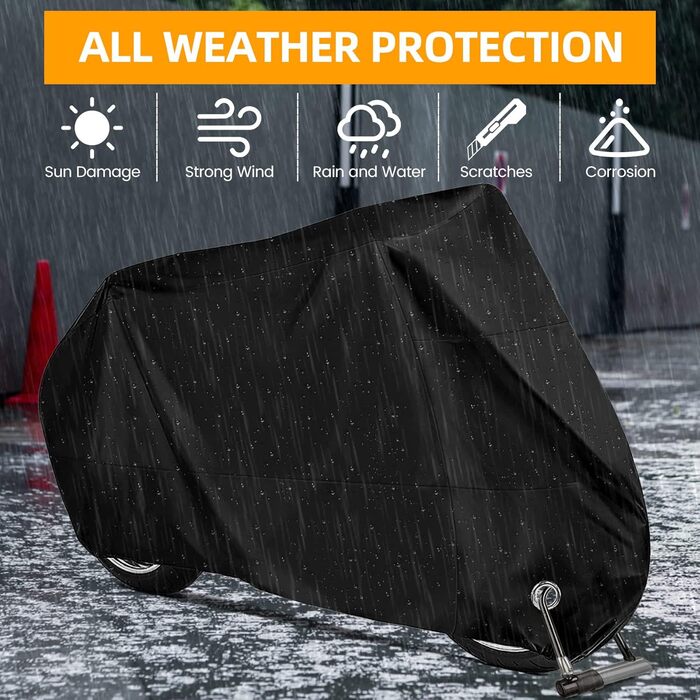 Захисний чохол для мотоцикла Motorrad: водонепроникний, UV-стійкий, 245x105x125 см