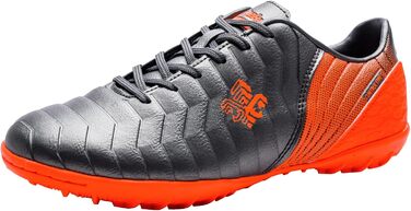 Дитячі футбольні бутси для хлопчиків та дівчаток FG/AG/TF - професійні, для тренувань та гри на траві (37 EU, сірий, помаранчевий)