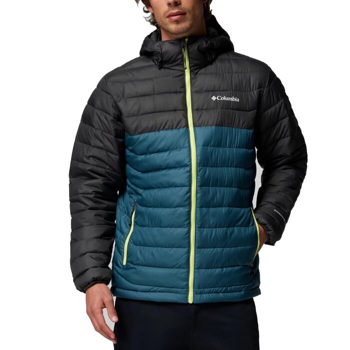 Чоловіча утеплена куртка з капюшоном Columbia Powder Lite (Everblue, Hai, XXL)