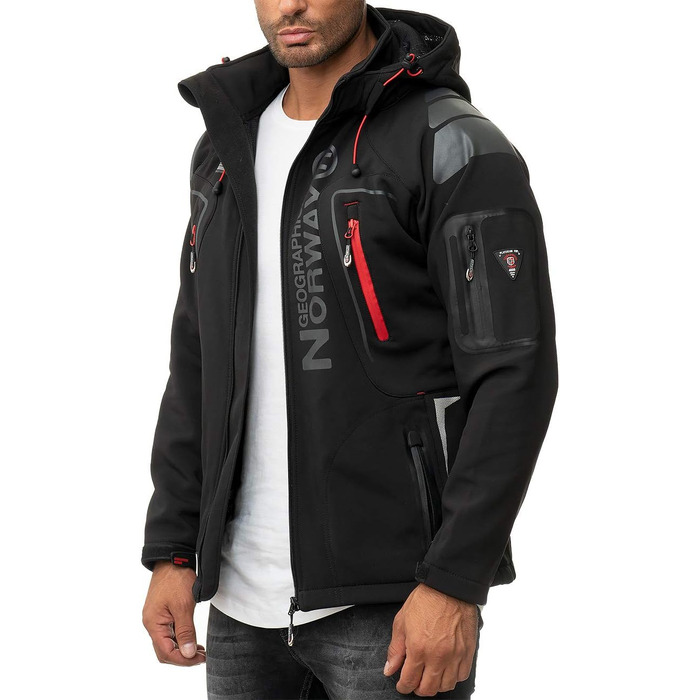 Чоловіча софтшеллова куртка Geographical Norway - функціональна, дихаюча, для активного відпочинку та походів, чорний - 03