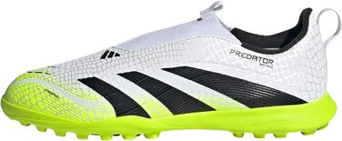 Дитячі футбольні бутси adidas Predator League без шнурівків для газону, розмір 35.5 EU, кольори: білий, чорний, лимонний