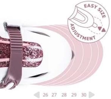 Дитячі ролики Cariboo для початківців, регульовані, 2 розміри, з навчальними колесами, рожеві, для дівчаток, балерина (31-35, рожево-сливовий)