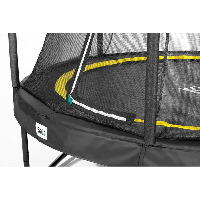 Salta Comfort Edition – круглий надувний батут для саду, ⌀396 см – комплект з захисним покриттям, сіткою та пружинами – чорний, зелений, рожевий – TÜV сертифікований