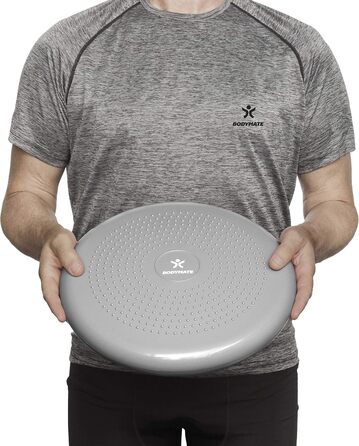 Крісло-подушка BODYMATE для балансу та тренувань, 34 см, срільно-сірий колір