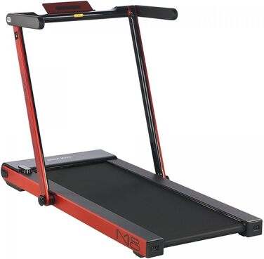 Бігова доріжка MAXXUS M8 електрична, 2 к.с., 12 км/год, складна, 125x45 см, Bluetooth, LCD, керування через додаток, ролики, тримач для планшета, червона/срібляста/бронзова — фітнес-тренажер для дому та офісу