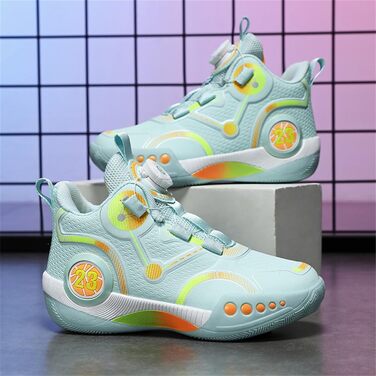 Дитячі баскетбольні кросівки Mateju, High Top, для занять спортом на вулиці, дихаючі, антиковзкі (38 EU, Зелені)