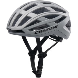 Велосипедний шолом Cratoni C-AirLite, сріблясто-сірий матовий, 56-58 см, з ремінцем RennMaxe, для підлітків і дорослих, MTB, BMX, міський, крос