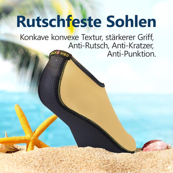 Шкарпетки-сланці JACKSHIBO для плавання та відпочинку на пляжі (35/36 EU, жовтий)