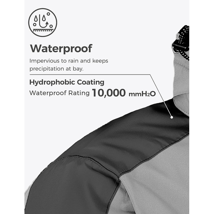 Водонепроникна зимова куртка Wantdo для чоловіків - спортивний мантель для активного відпочинку, гірський халат, XL, сірий+помаранчевий