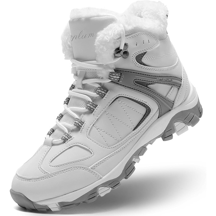 Зимові черевики ASHION для жінок: утеплені, водонепроникні, для ходьби та відпочинку на природі, розміри 36-42 (40 EU, сірий/білий)