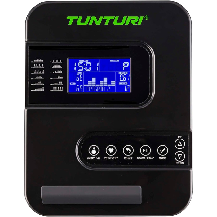 Велотренажер Tunturi Cardio Fit E35 з датчиком пульсу, LCD-дисплеєм та тримачем для планшета — для домашніх тренувань, реабілітації та початківців