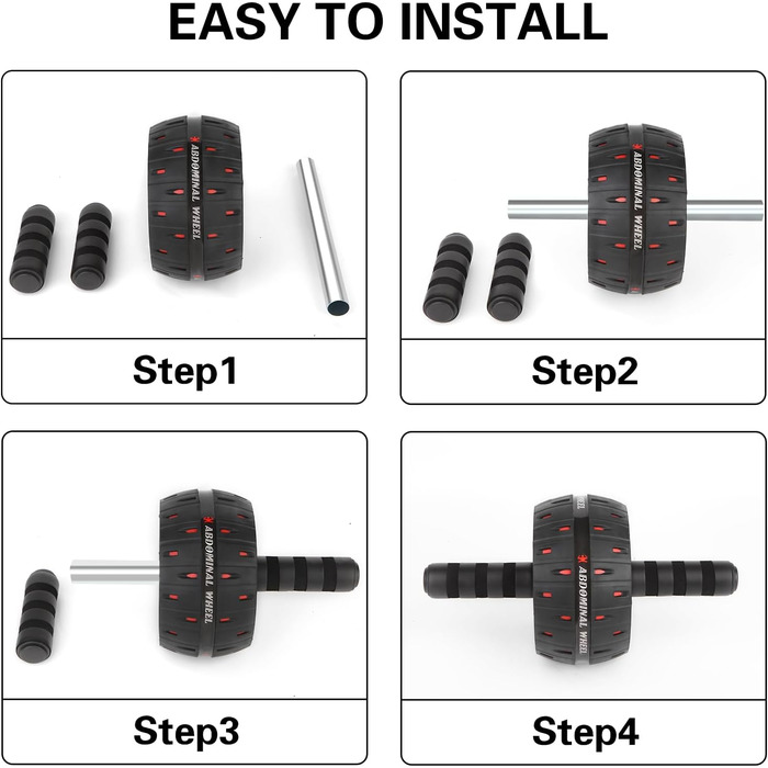 Ролер для пресу YIFMOO з килимком для колін, комплект: ролик для пресу, тренажер для пресу, підходить для початківців та професіоналів, неслизьке обладнання для тренування пресу вдома, фітнес-обладнання