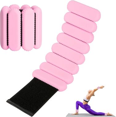 Ваги для зап'ястя та щиколотки жіночі/чоловічі, регульовані, силіконові, для фітнесу, йоги, бігу (Рожеві)