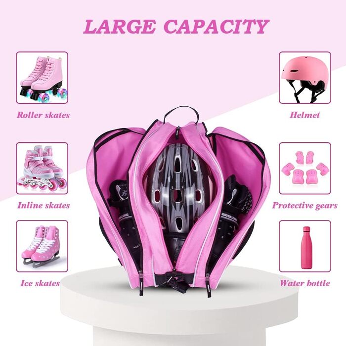 Сумка для роликів та ковзанів для дітей та дорослих (28-45 EU), рожева, L