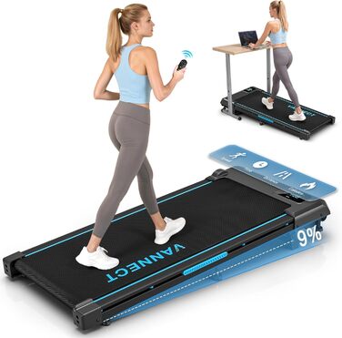 Walking Pad VANNECT: компактний біговий тренажер для дому з регулюванням нахилу, LED-дисплеєм та пультом керування. Максимальне навантаження 150 кг, без монтажу.