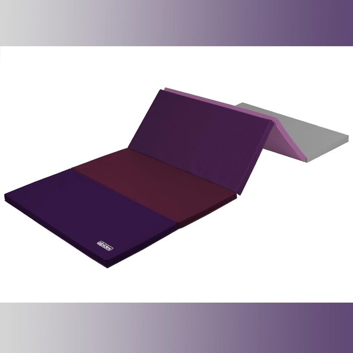 Гімнастичний мат ALPIDEX складаний 185x78x3,2 см, спортивний мат для дому, дітей та дорослих, фіолетовий