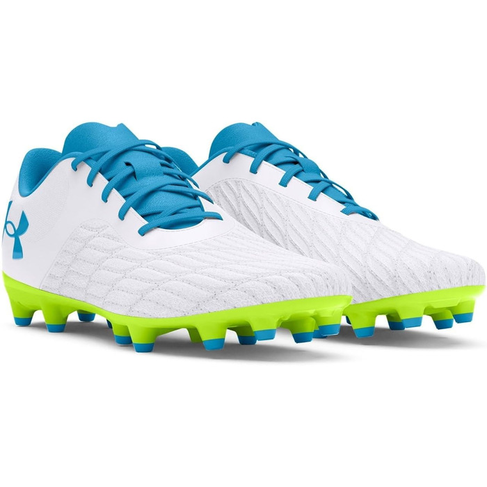 Кросівки футбольні Under Armour Magnetico Select 3.0 FG Unisex, білі, капри-жовтий, 42.5 EU