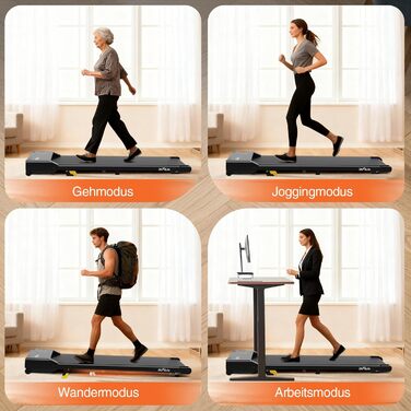 DH FitLife 2026 Walking Pad: Безшумне ходункове тренажерне обладнання з регулюванням нахилу до 6% | Для дому та офісу | З керуванням через APP | TÜV geprüft