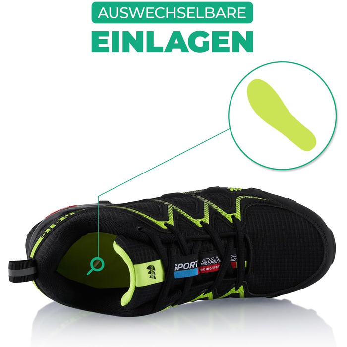 Трекінгові черевики для жінок та чоловіків, трекінгові, для хайкінгу, хайкінгу, пішого туризму, хайкінгу, пішого туризму, зелені, чорні, розмір 38 EU