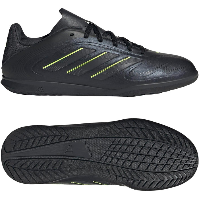 Кросівки футбольні Adidas Copa Pure III Club Indoor Unisex, 38 2/3 EU, Core Black/Dgh Solid Grey/Lucid Lemon