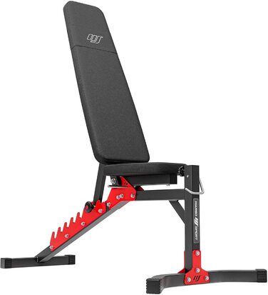 Регульована лавка для жиму Marbo Sport MH-L115, універсальна фітнес-лавка, чорна, для тренажерного залу