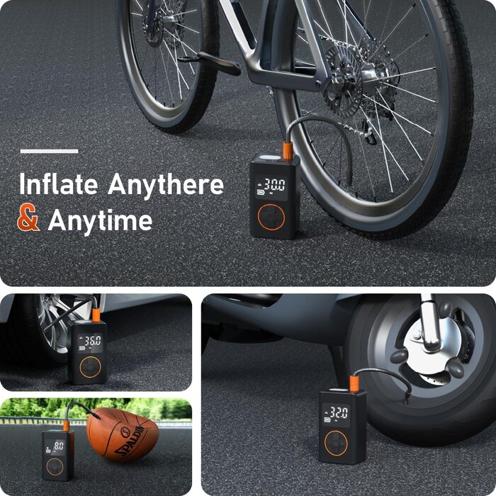 Електричний насос iHomara для велосипеда, авто, мотоцикла, 150 PSI, портативний, з цифровим манометром