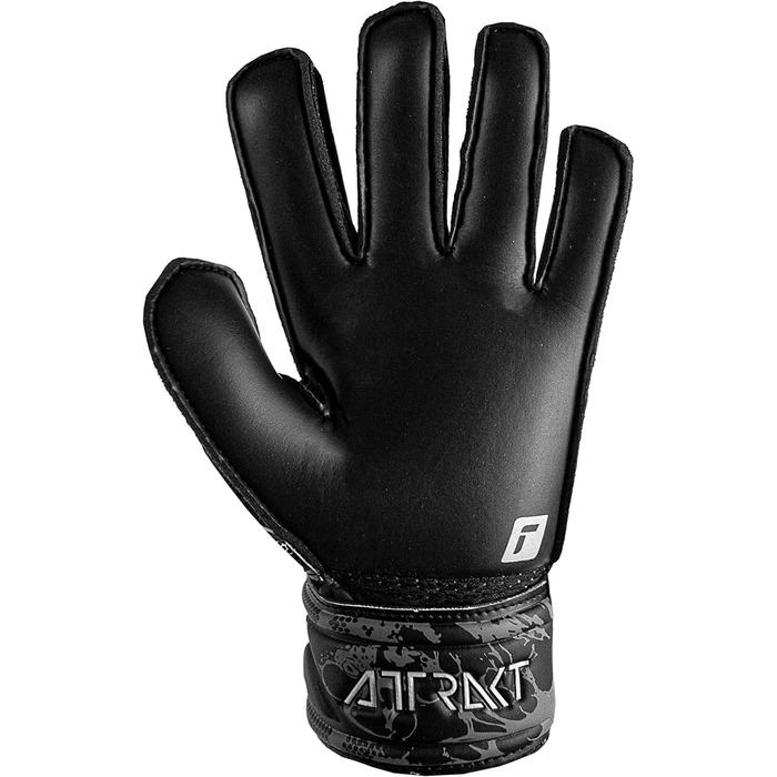 Дитячі воротарські рукавички Reusch Attrakt Solid Finger Support Junior, чорні, з гарним зчепленням та зовнішнім швом