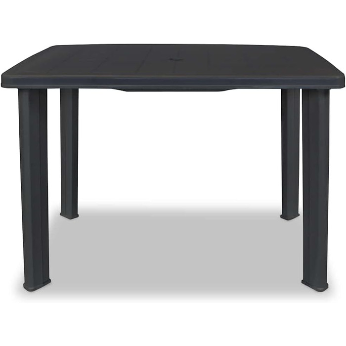 Садовий стіл vidaXL 101x68x72 см, пластик, антрацит, вуличний стіл для балкона та саду з отвором для парасольки