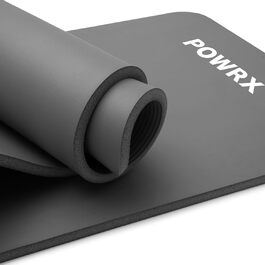 Килимок для фітнесу POWRX | Килимок для йоги преміум-класу з сумкою та ремінком для перенесення + постер з вправами БЕЗКОШТОВНО | Шкіро-дружній, без фталатів