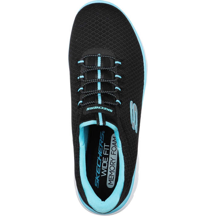 Кросівки жіночі Skechers Summits чорні з бірюзовими вставками (38 EU)