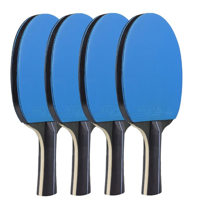 Набір пінг-понгових лопаток DHS 4 шт. з сумкою, гумою та м'ячами