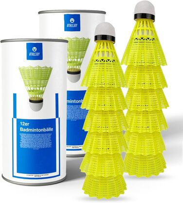 Бадмінтонні м'ячі для тренувань та змагань (36 шт.) - ідеально для гри в залі та на вулиці