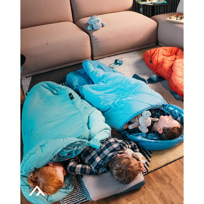 Спальник дитячий Qeedo Buddy Junior Camping 3 сезони (10-25°C) для хлопчиків та дівчаток до 140 см / 10 років Turtlemint