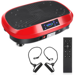 Вібраційна платформа 4D з Bluetooth, 120 рівнів інтенсивності, 6 програм тренувань, для дому, масаж, спортивне обладнання, чорно-червоний