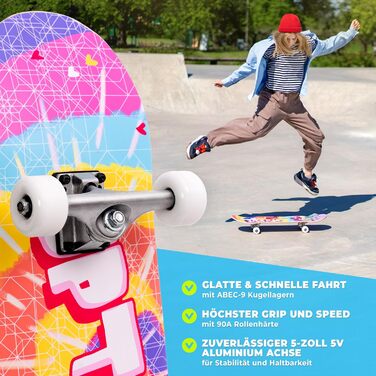Скейтборд UpTone360 для підлітків та дівчат, якісний, стильний, для будь-якого віку та стилю катання