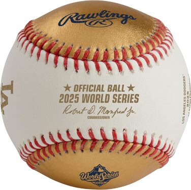 Офіційний м'яч World Series 2025 - Лос-Анджелес Доджерс | М'яч чемпіонів | Білий/Золотий, шкіра