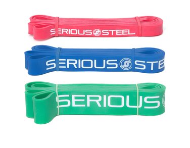 Еспандер для підтягувань Serious Steel 104 см, набір 3-х гумових стрічок для кросфіту, пауерліфтингу та розтяжки