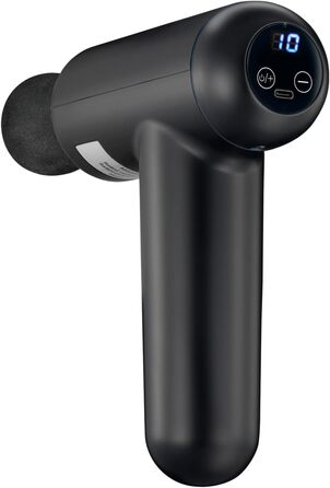 Масажний пістолет Melissa 16770048 з LCD, акумуляторний, 4 насадки, чорний