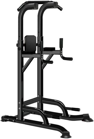 MAXSTRENGTH Багатофункціональний турнік-стійка для віджимань, вертикальне піднімання колін, турнік для підтягувань, чорний